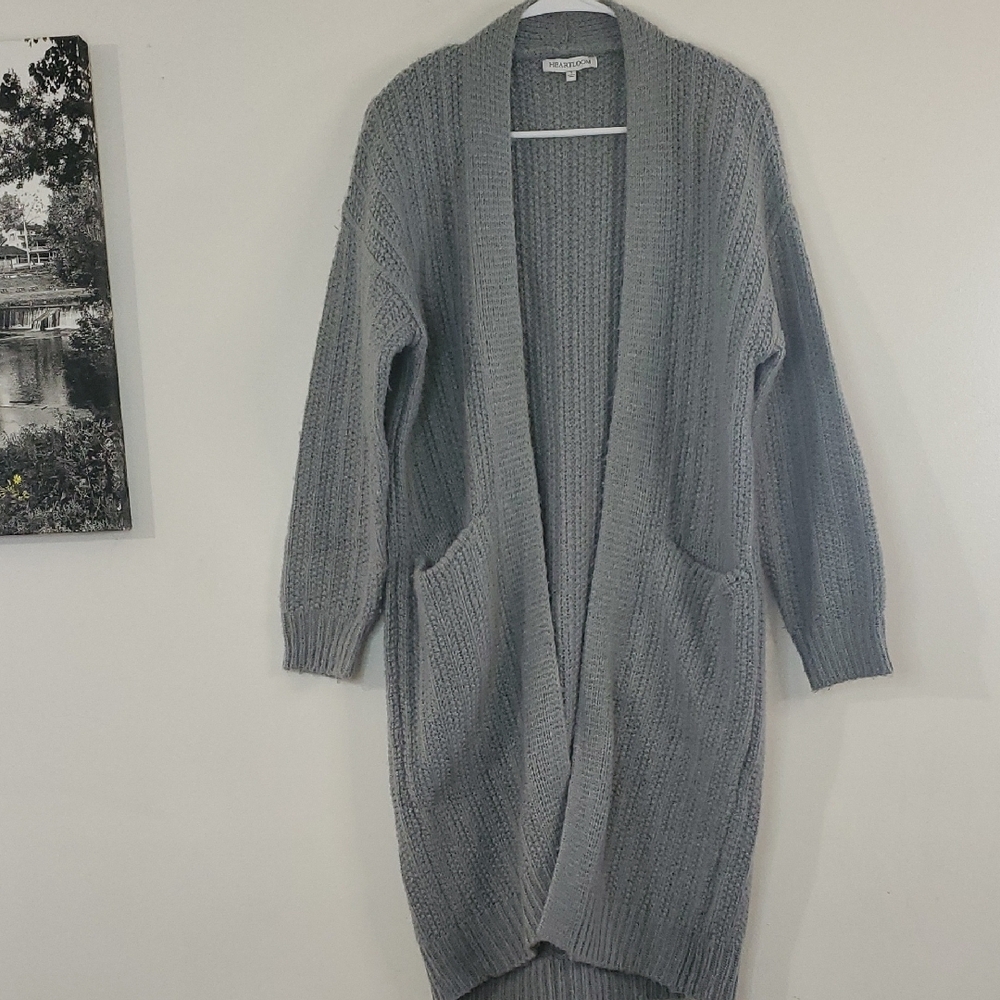 Heartloom Chunkyknit Open Cardigan Size Small Oversized Slouchy Pockets